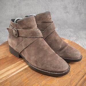 Born Women's Trinculo Boot Sz 6.5 Block Heel Distress Brown Leather Boho Bootie